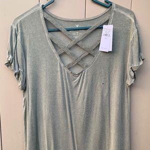 Olive green American Eagle tee